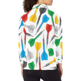 Darts Pattern Print Design 03 Women's Long Sleeve Polo Shirt