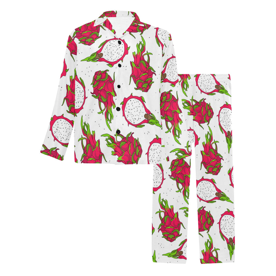 dragon fruits white background Men's Long Pajama Set