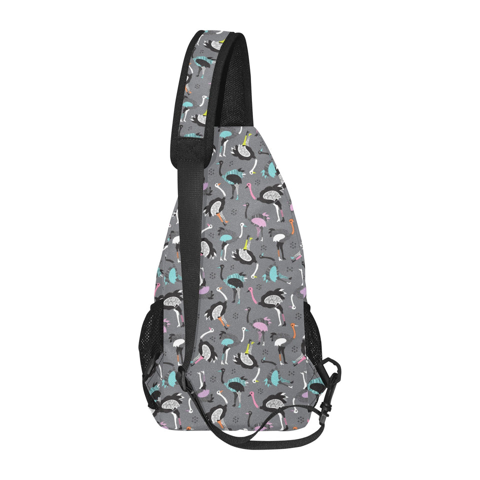 Ostrich Pattern Print Design 01 All Over Print Chest Bag