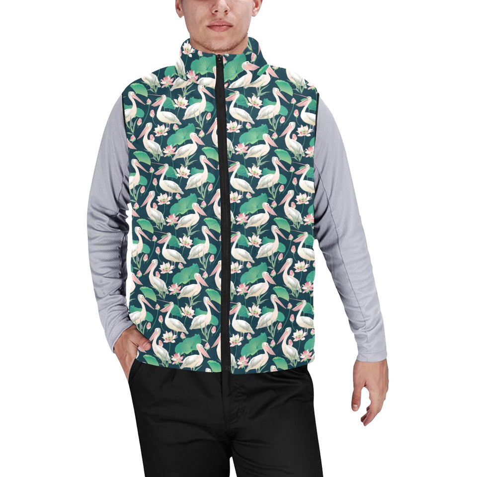 Pelican Pattern Print Design 03 Men's Padded Vest
