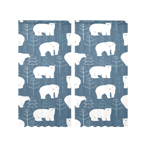 polar bear mother her child pattern Gauze Curtain