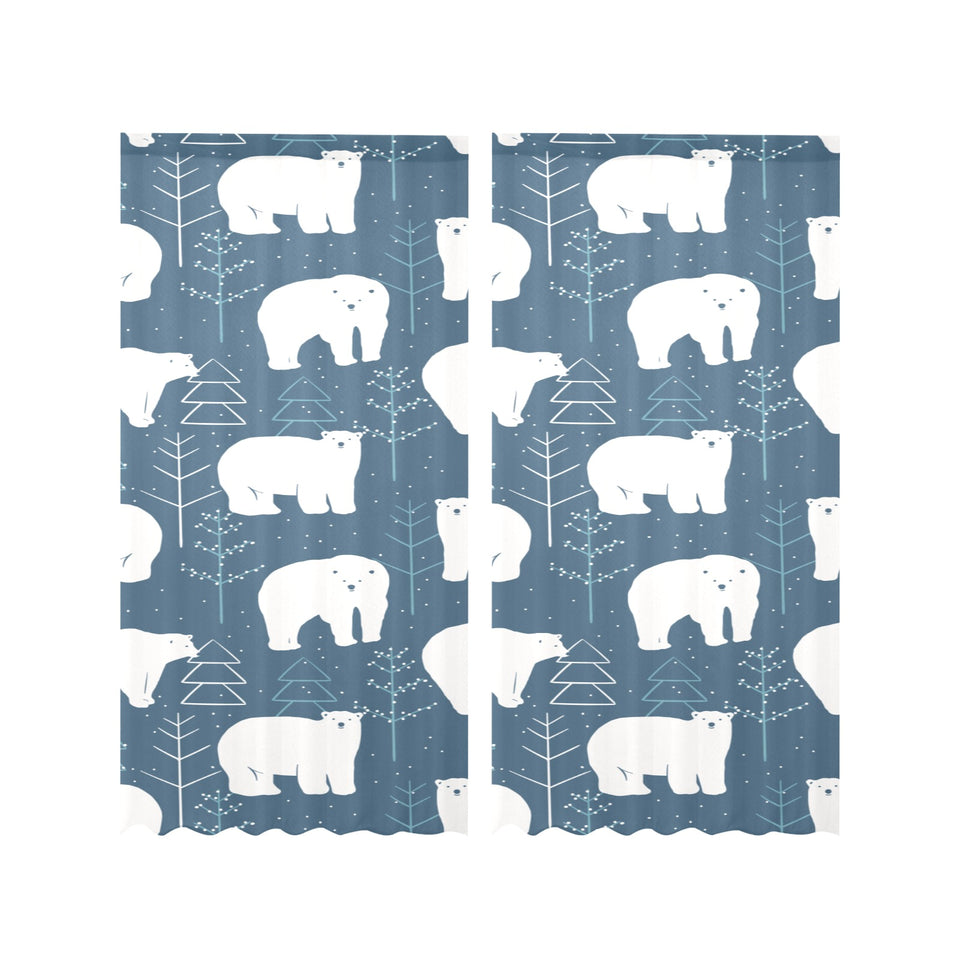 polar bear mother her child pattern Gauze Curtain