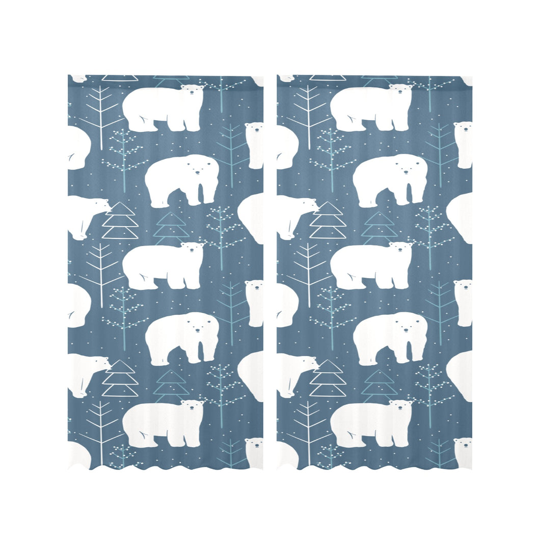 polar bear mother her child pattern Gauze Curtain