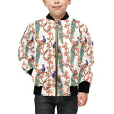 Peacock tropical flower pattern Kids' Boys' Girls' Bomber Jacket