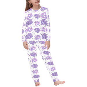 Hedgehog Pattern Print Design 05 Kids' Boys' Girls' All Over Print Pajama Set