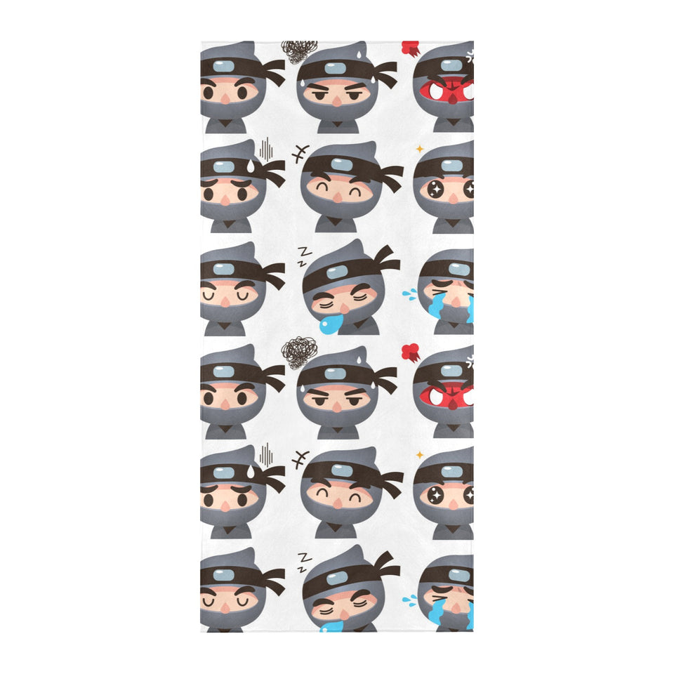 Cute ninja design pattern Beach Towel