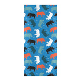 Colorful rhino pattern Beach Towel