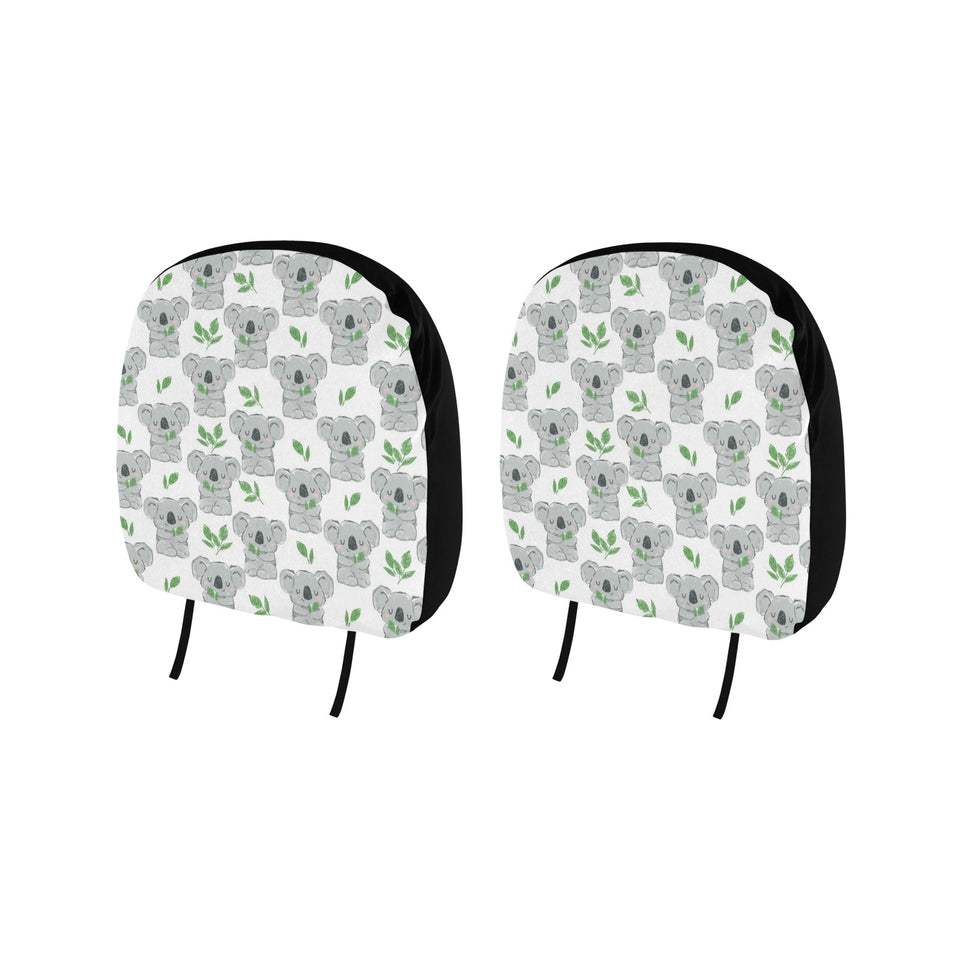 Hand drawn Koala leaves pattern Car Headrest Cover