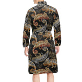 Cute dinosaurs pattern Men's Long Sleeve Belted Night Robe