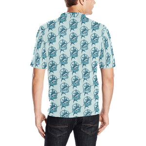 Swordfish Pattern Print Design 05 Men's All Over Print Polo Shirt