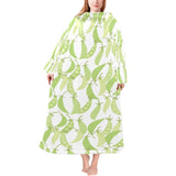 Green Peas Pattern Print Design 03 Blanket Robe with Sleeves