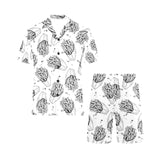 Hand drawn french fries pattern Men's V-Neck Short Pajama Set