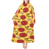 Pizza texture pattern Blanket Robe with Sleeves
