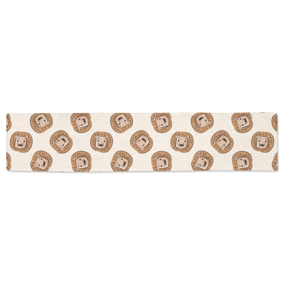 Lion Pattern Print Design 01 Table Runner