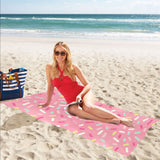 Pink donut glaze candy pattern Beach Towel