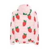 Strawberry beautiful pattern Men's Padded Hooded Jacket