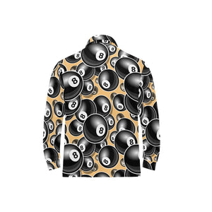 Billiard Ball Pattern Print Design 04 Men's Long Sleeve Polo Shirt