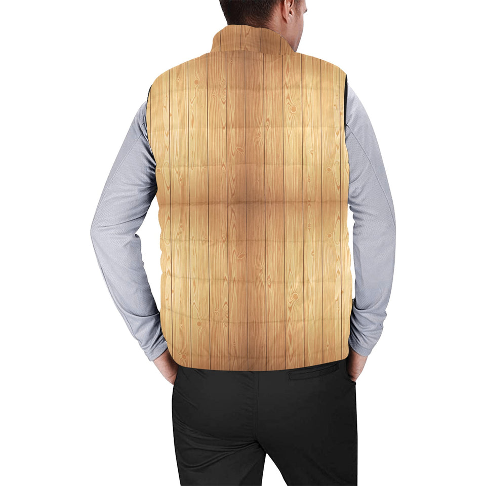 Wood Printed Pattern Print Design 05 Men's Padded Vest