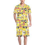 Camera Pattern Print Design 02 Men's V-Neck Short Pajama Set