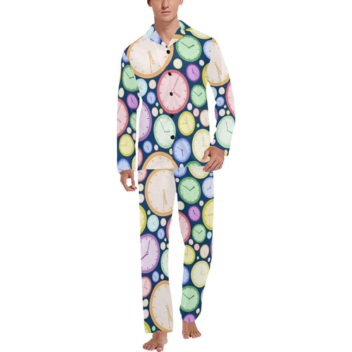 Colorful clock background Men's Long Pajama Set