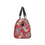 Zebra abstract red background Travel Bag