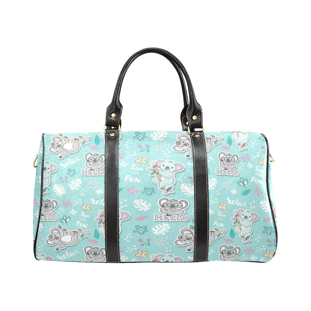 Cute koalas blue background pattern Travel Bag