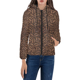 coffee bean pattern Women's Padded Hooded Jacket