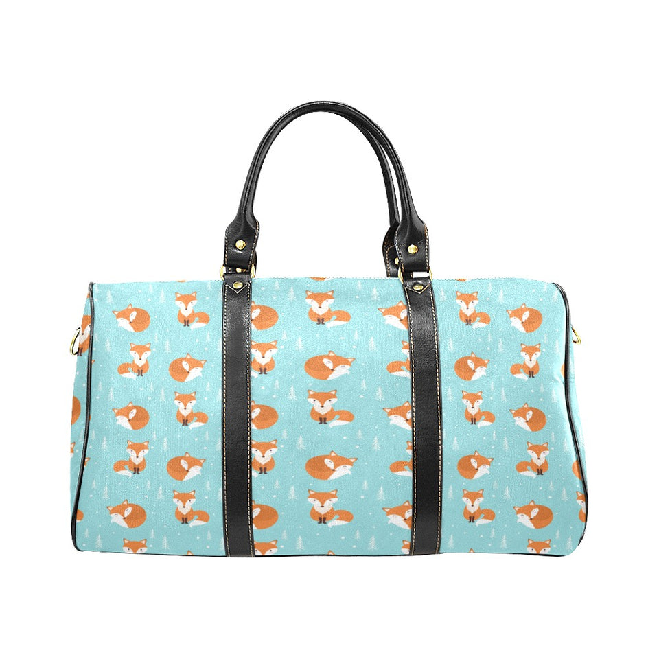 Fox pattern blue b ackground Travel Bag