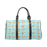 Fox pattern blue b ackground Travel Bag