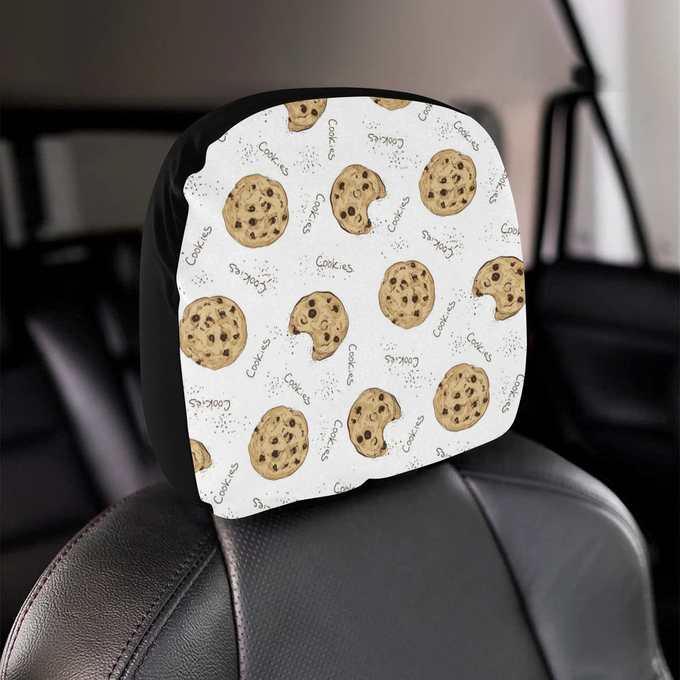 Sketch style cookie pattern Car Headrest Cover