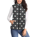 Piano Pattern Print Design 05 Women's Padded Vest