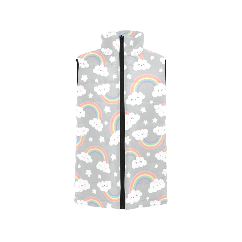 Cute rainbow clound star pattern Women's Padded Vest