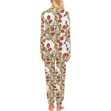 Red tulips and daffodils pattern Women's All Over Print Pajama Set