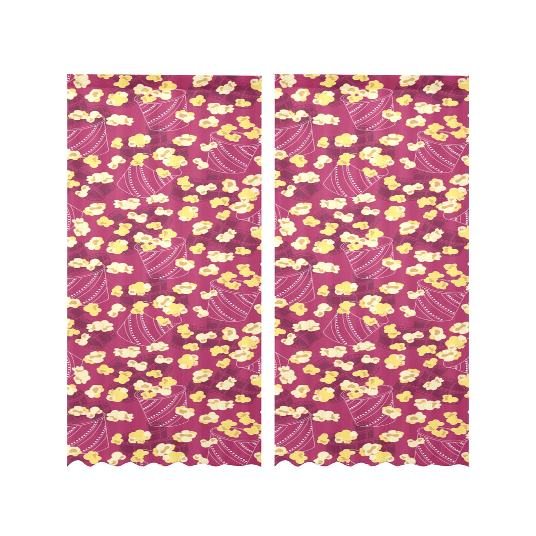 Popcorn Pattern Print Design 02 Gauze Curtain