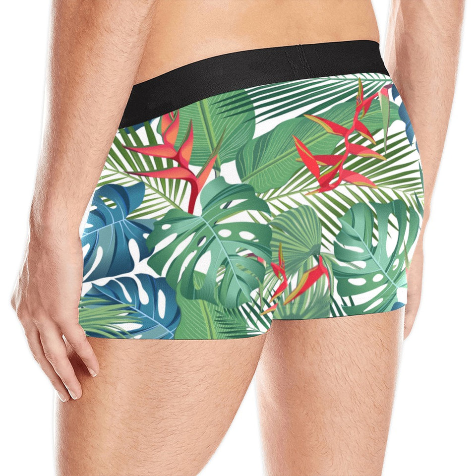 heliconia palm and monstera  leaves pattern Men's All Over Print Boxer Briefs Men's Underwear