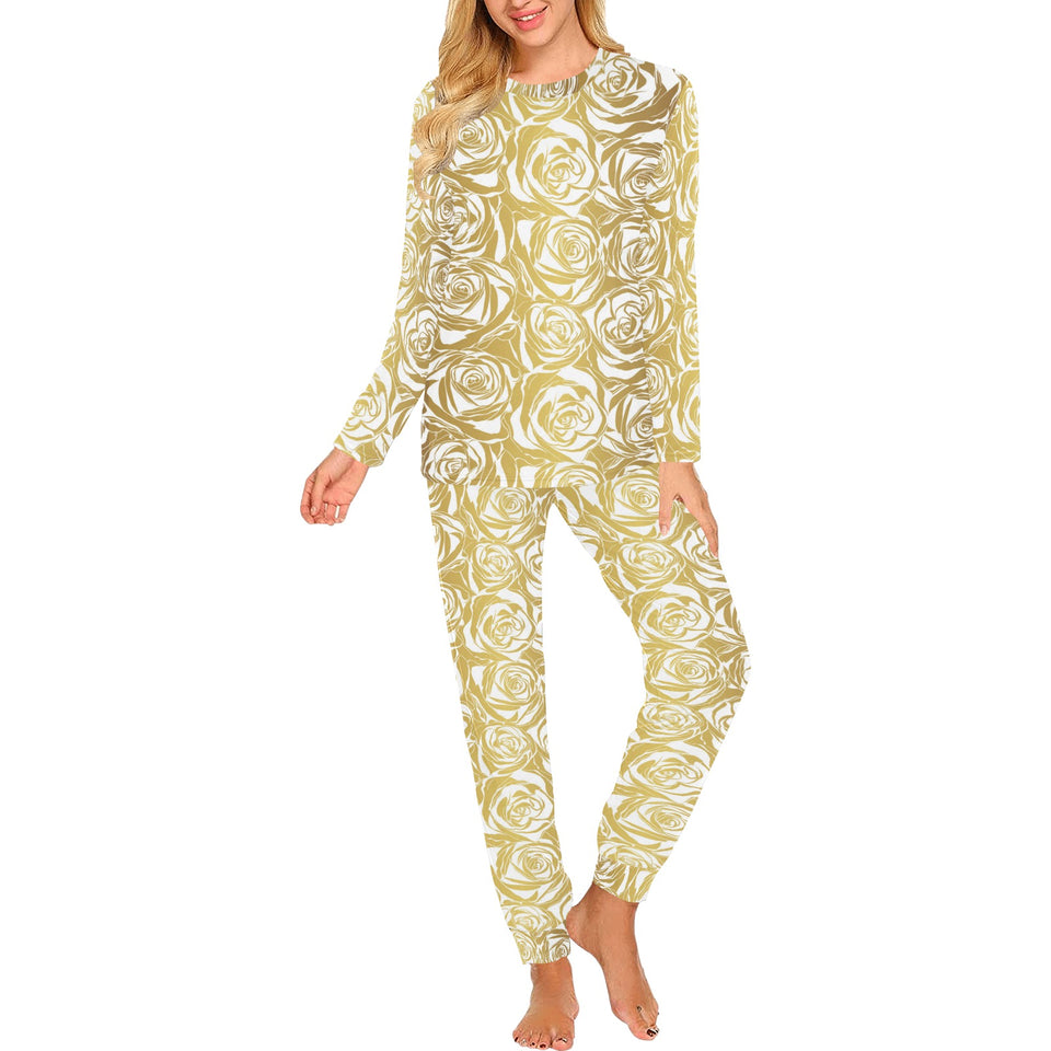 Rose Pattern Print Design 05 Women's All Over Print Pajama Set