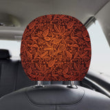 cacao beans tribal polynesian pattern Car Headrest Cover