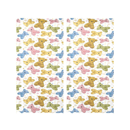 Teddy Bear Pattern Print Design 01 Gauze Curtain