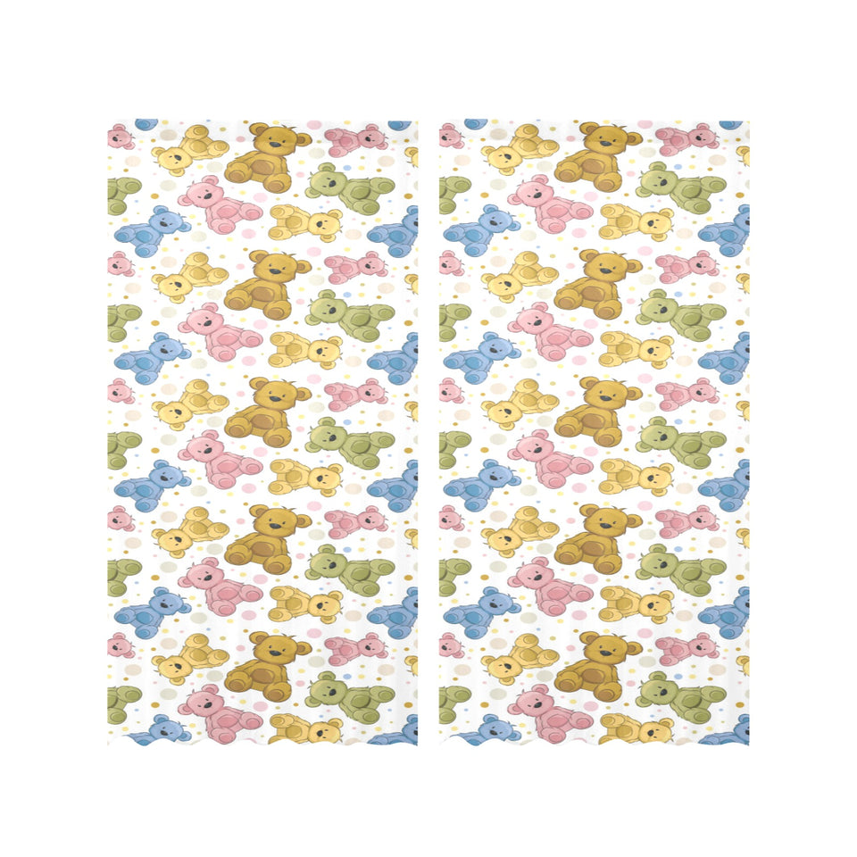 Teddy Bear Pattern Print Design 01 Gauze Curtain
