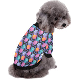 Pineapples pattern zigzag background All Over Print Pet Dog Round Neck Fuzzy Shirt