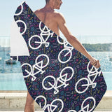 Bicycle Pattern Print Design 03 Beach Towel