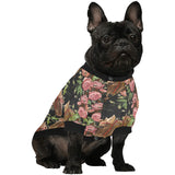 Horse head wild roses pattern All Over Print Pet Dog Round Neck Fuzzy Shirt