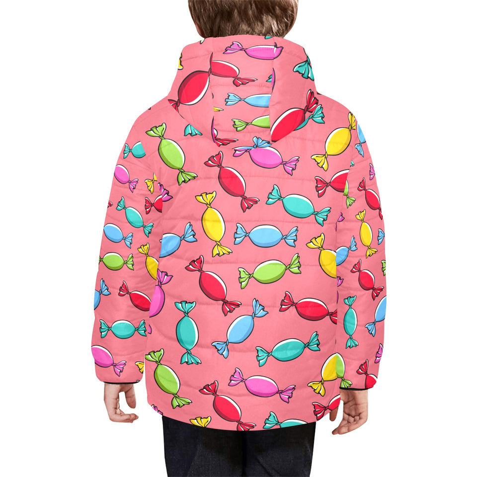 Colorful wrapped candy pattern Kids' Boys' Girls' Padded Hooded Jacket