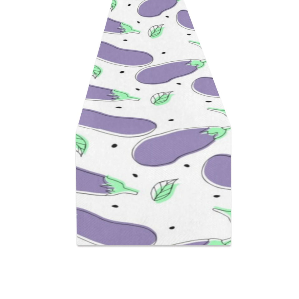 Eggplant Pattern Print Design 05 Table Runner