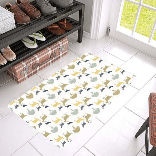 Silhouettes of goat and tree pattern Doormat