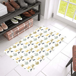 Silhouettes of goat and tree pattern Doormat