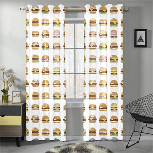 Hamburger Pattern Print Design 02 Gauze Curtain