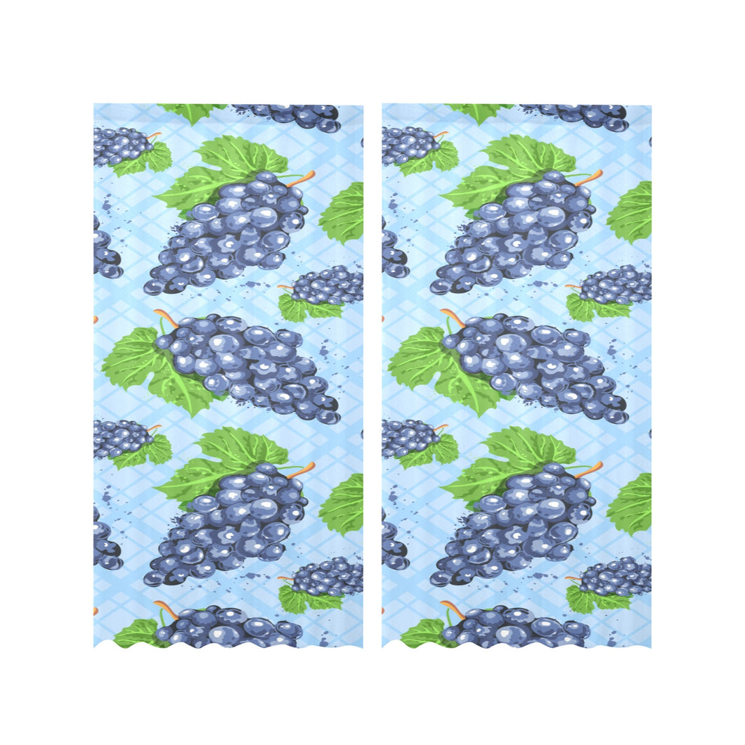 Watercolor grape pattern Gauze Curtain
