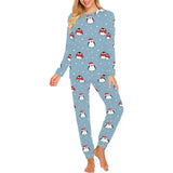 Cute penguin christmas snow pattern Women's All Over Print Pajama Set