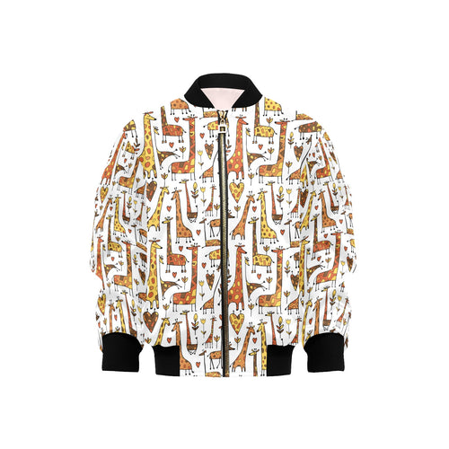 Giraffe Pattern Print Design 04 Kids' Boys' Girls' Bomber Jacket
